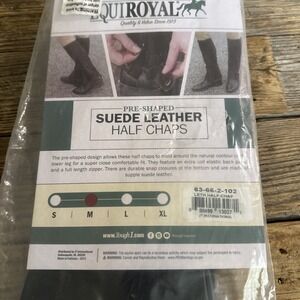 English Riding Half Chaps - Black or Brown Suede Leather - Size‎ M